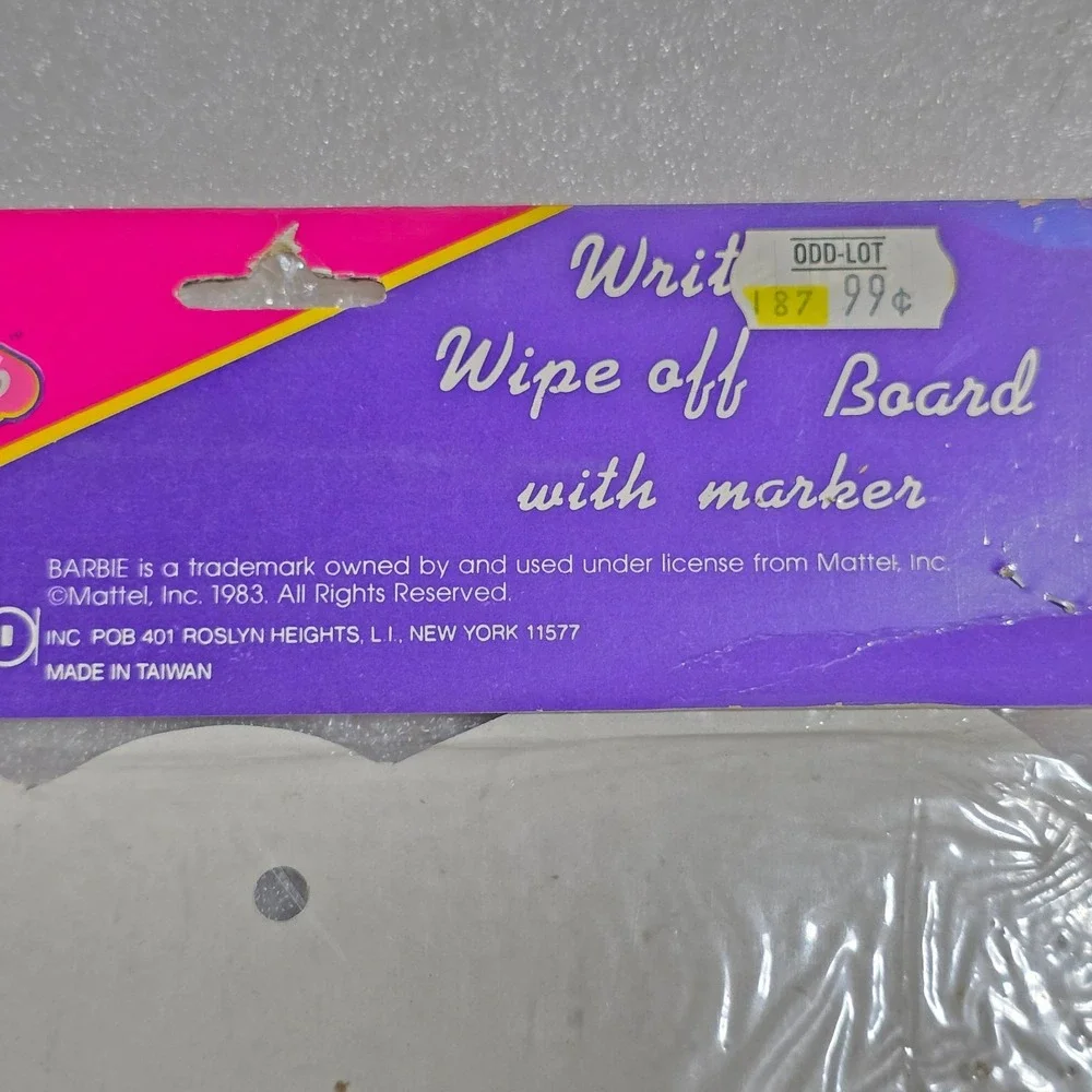 I'm a Barbie Fan! Write On Wipe Off Board with Marker Vintage 1983 Mattel New